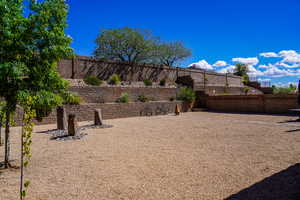 View of fenced backyard