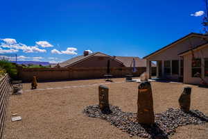 View of fenced backyard