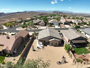 Aerial of large zeroscape backyard
