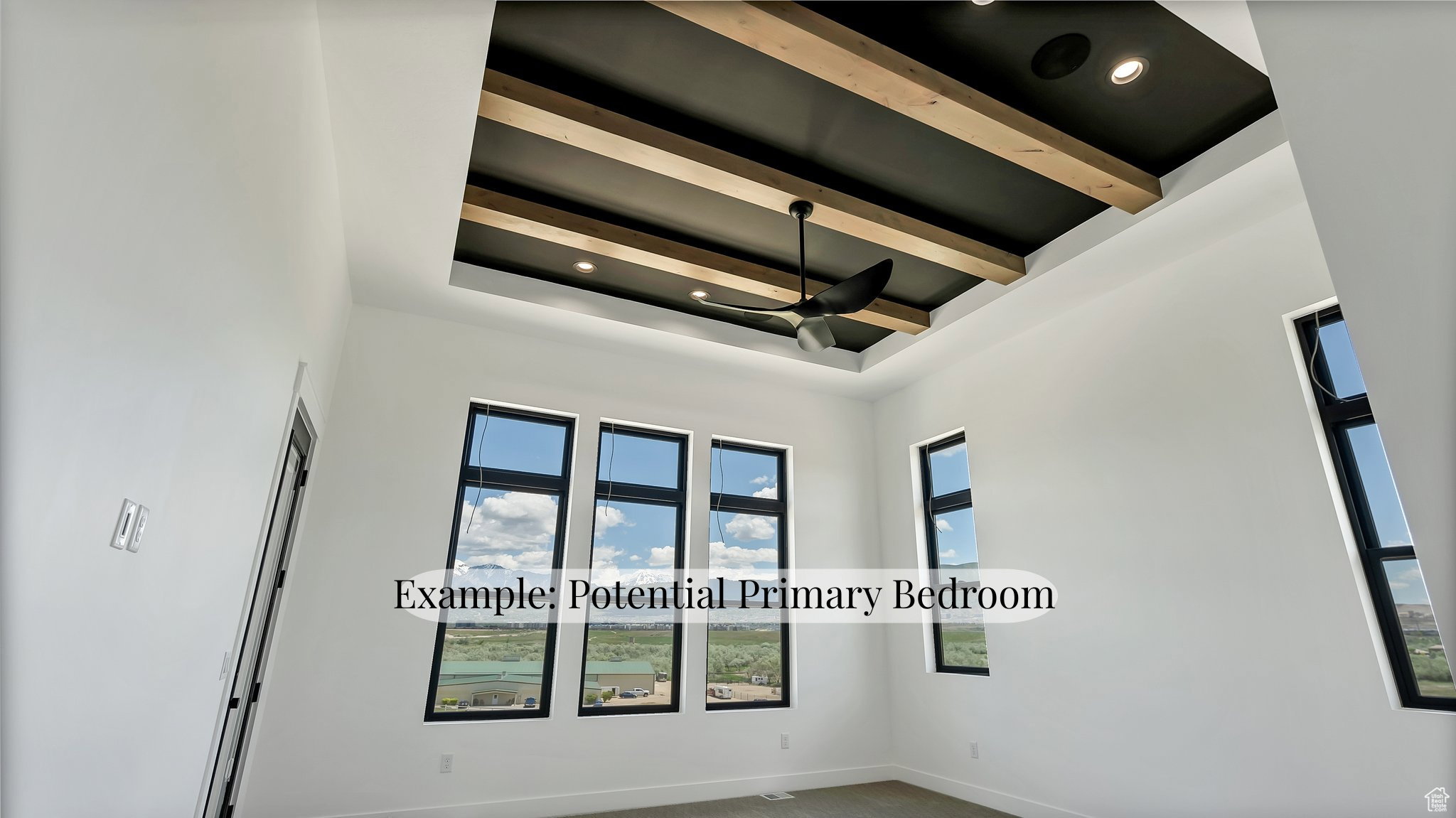 Spare room with recessed lighting and ceiling fan