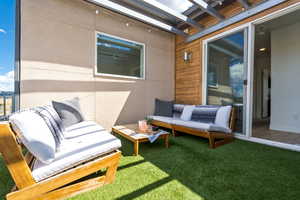 Balcony featuring an outdoor living space