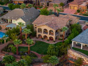 Aerial perspective of suburban area