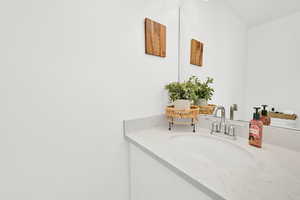 Bathroom featuring vanity