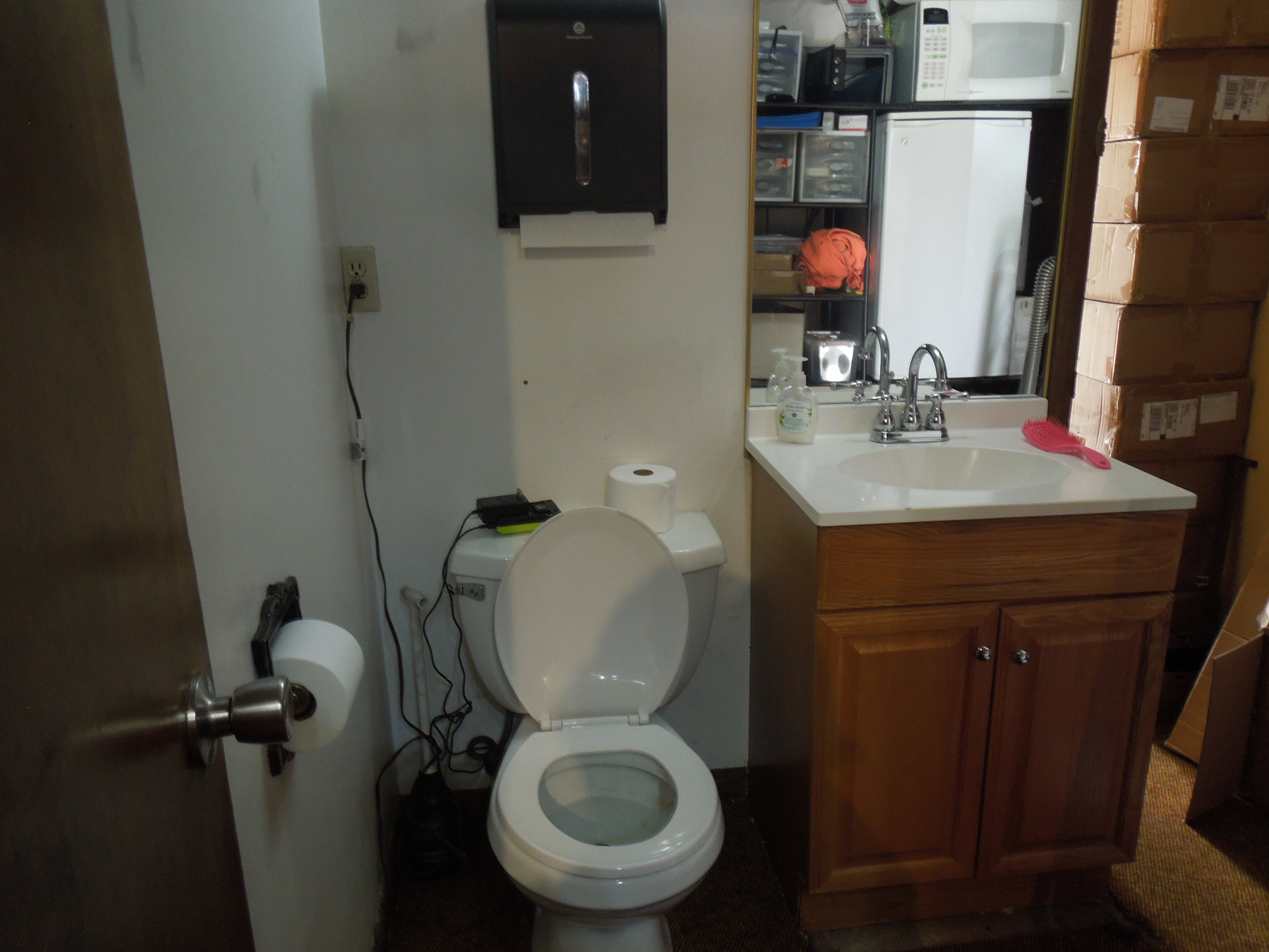 Bathroom with toilet and vanity