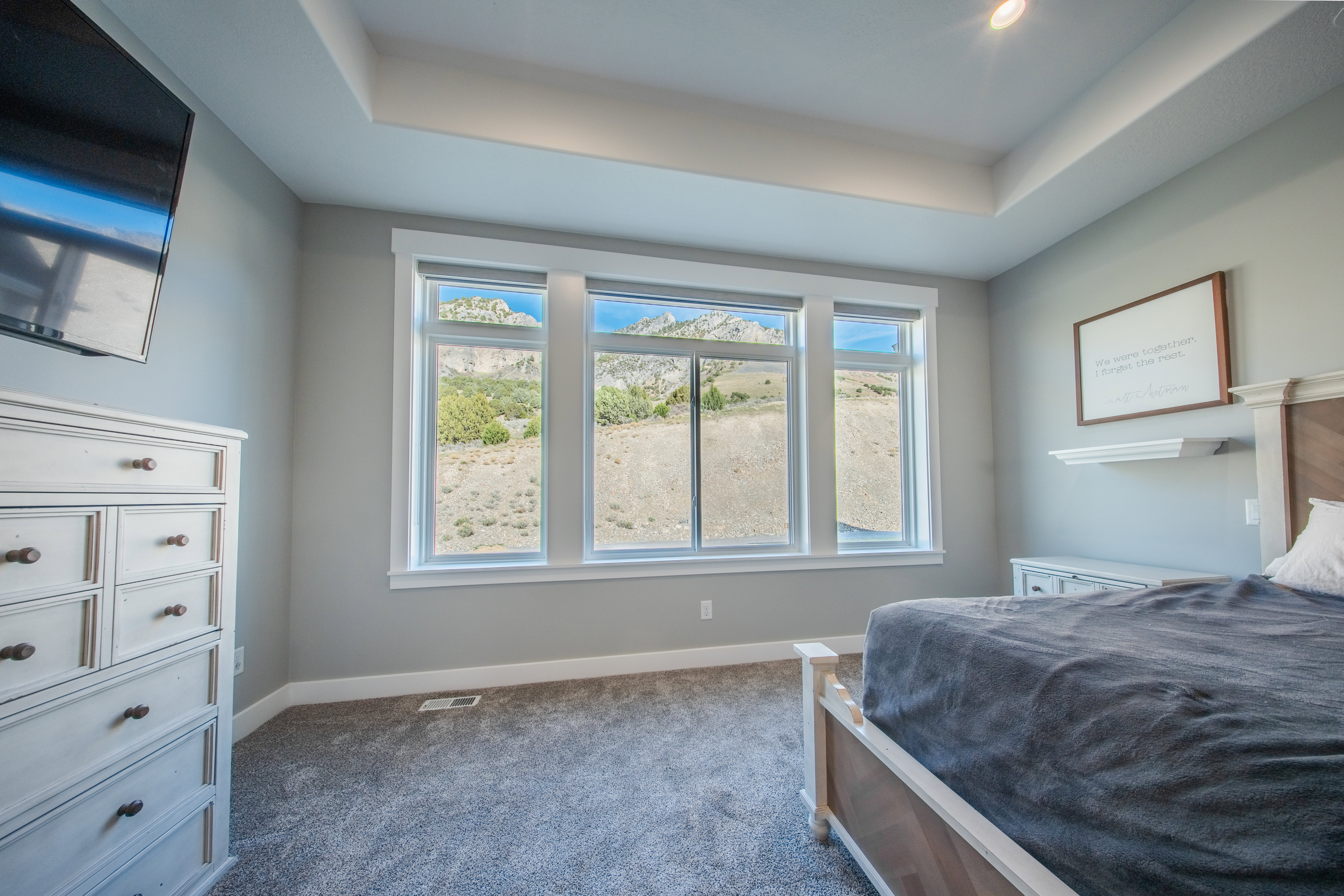 Bedroom with mountain view