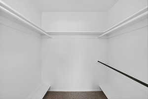 Walk in closet with carpet