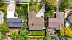 Aerial perspective of suburban area