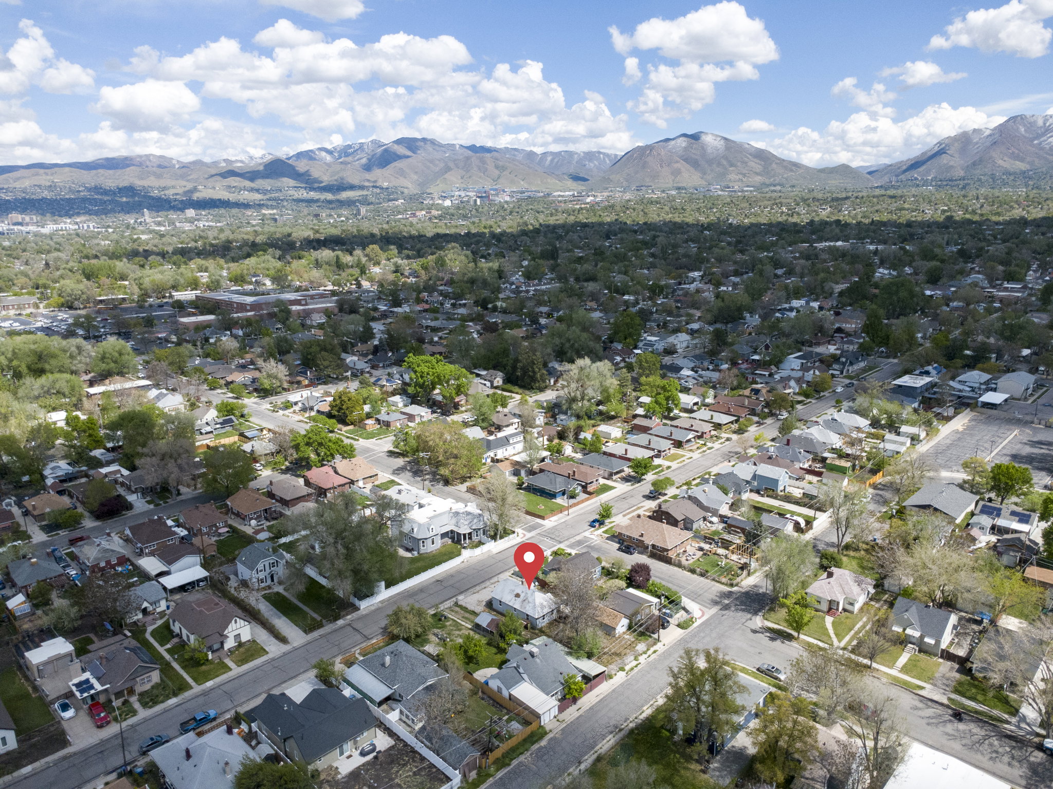 Bird's eye view of a mountain backdrop
