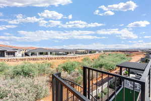 Balcony featuring a residential view
