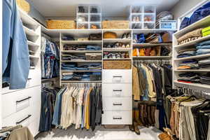 View of walk in closet
