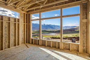 Miscellaneous room with a mountain view