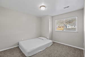 Bedroom featuring carpet floors