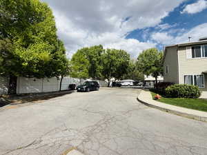 View of road with sidewalks and curbs