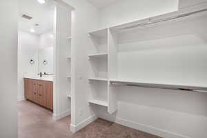 View of walk in closet