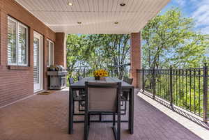Private balcony off of kitchen & dining room