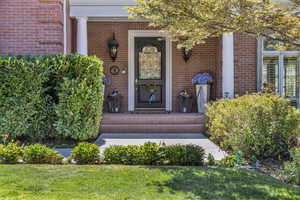 View of front porch entry