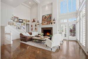 Great room/Family room with two-story windows and views
