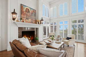 Great room/Family room with two-story windows and views