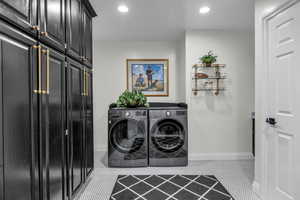 Laundry area & bathroom