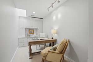 Upstairs office with fresh paint & wallpaper