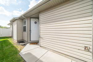 View of exterior entry