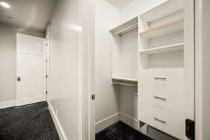 View of walk in closet
