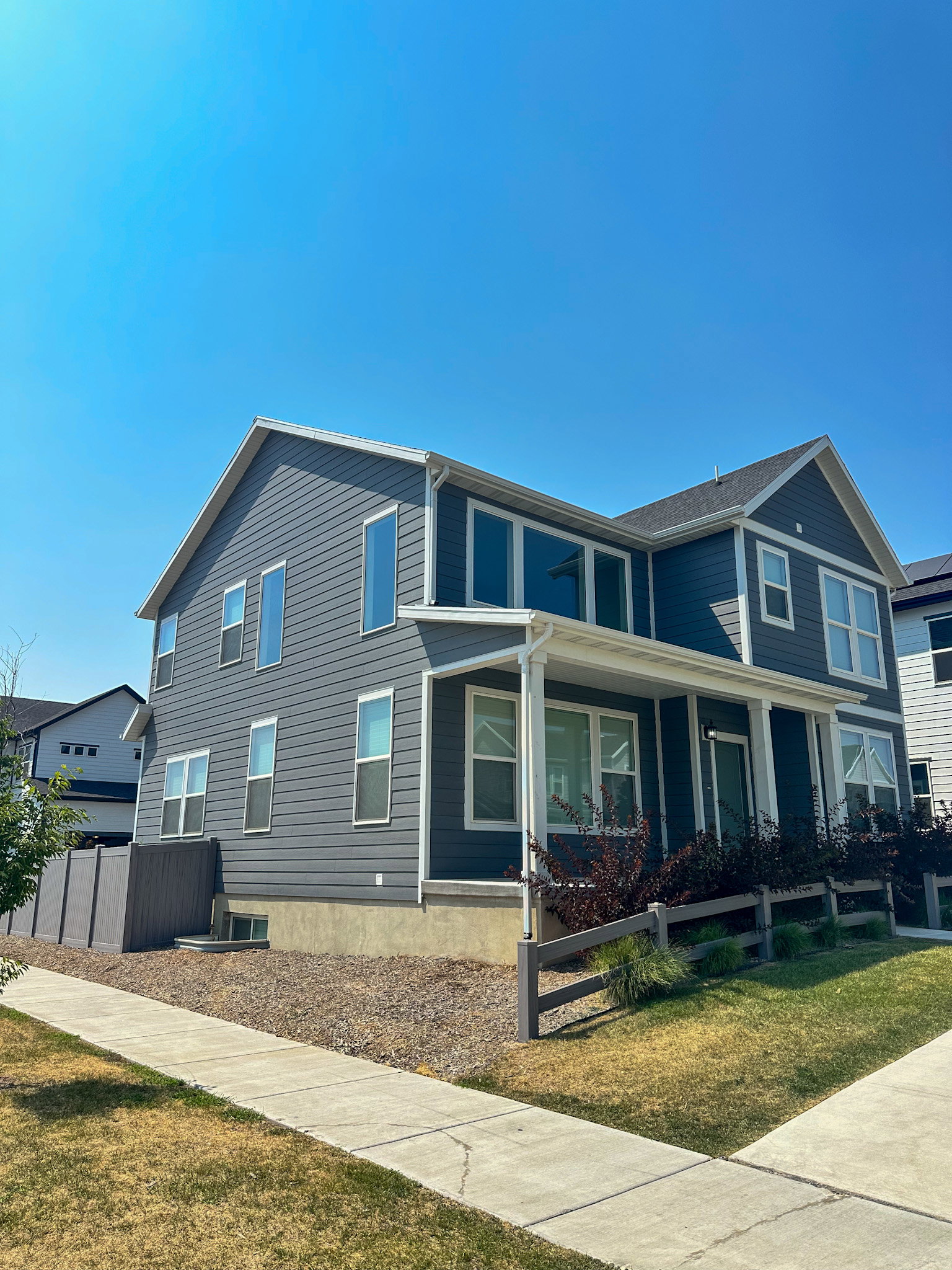View of front of home featuring covered porch