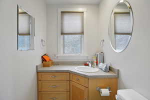 Bathroom with toilet and vanity
