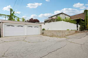 View of detached garage