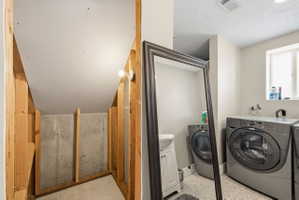Laundry area with washing machine and dryer