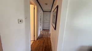 Hall with wood finished floors