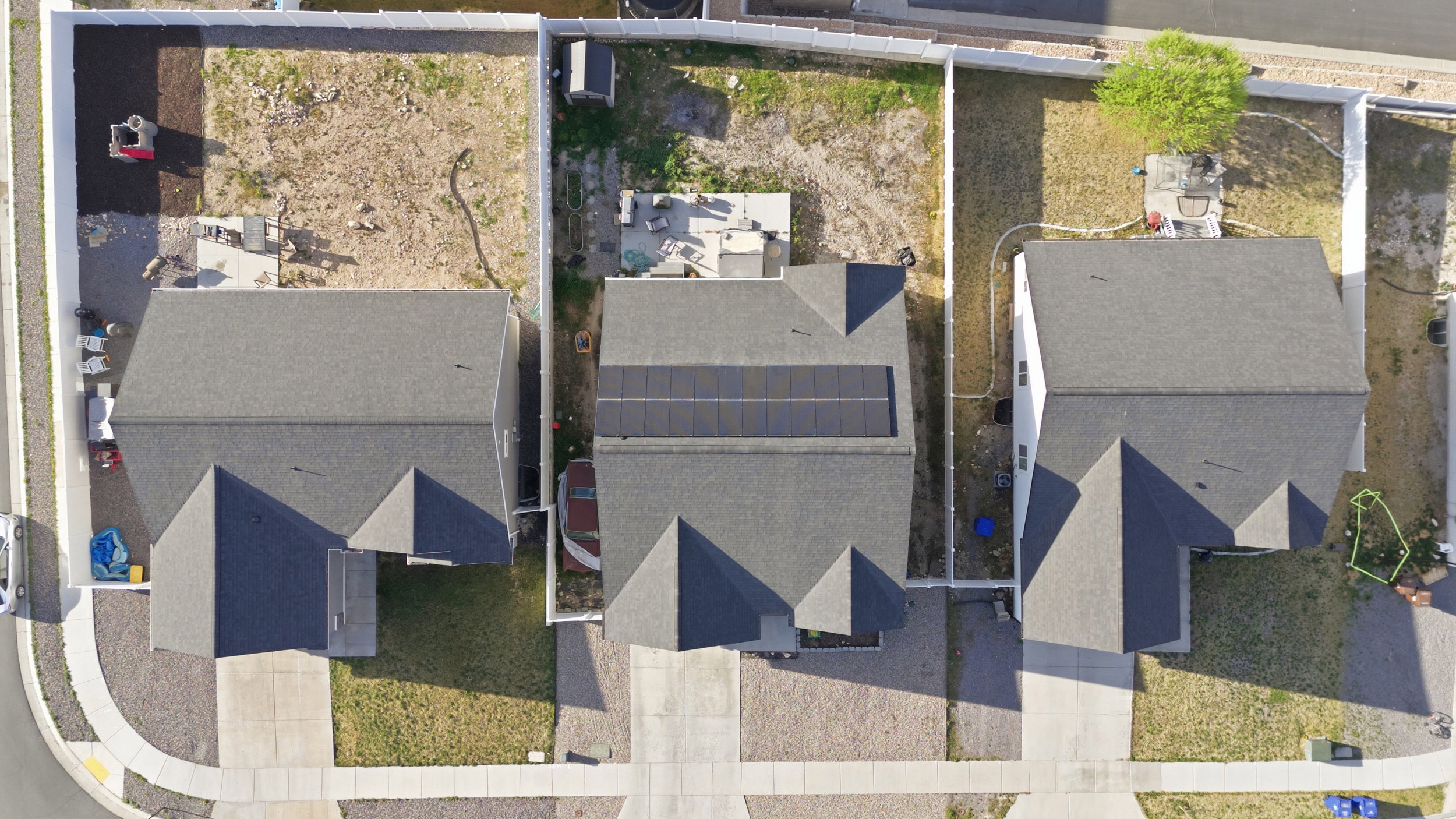Aerial view of residential area