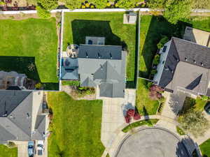 Aerial view of residential area