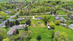 Aerial perspective of suburban area