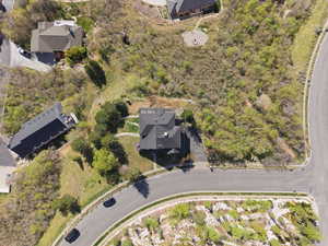 Aerial perspective of suburban area