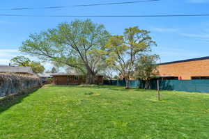 View of fenced backyard