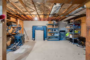 View of unfinished basement