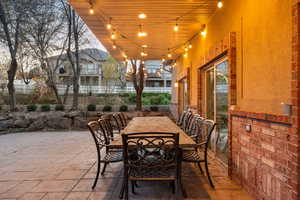 View of patio featuring outdoor dining area