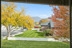 View of yard with a mountain view