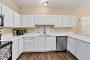 Freshly painted cabinets and new countertops