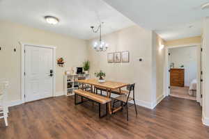 Well-lit dining area