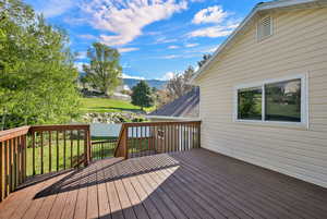 Deck with a mountain view