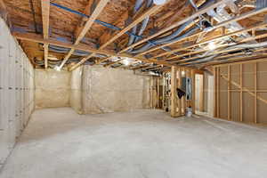 View of unfinished basement