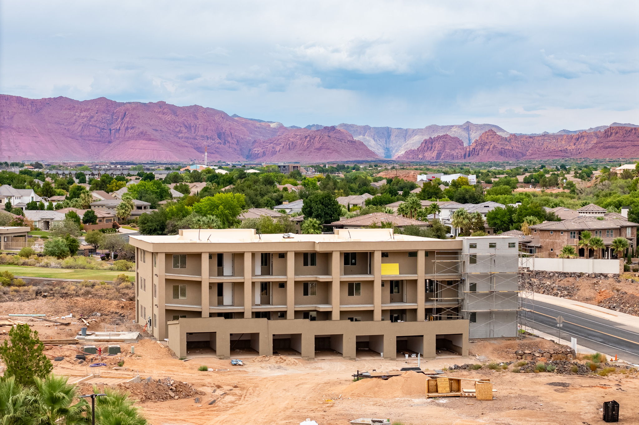 Mountain view featuring nearby suburban area