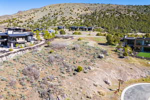 Drone / aerial view of a mountain backdrop