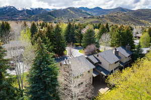 View of subject property featuring mountains