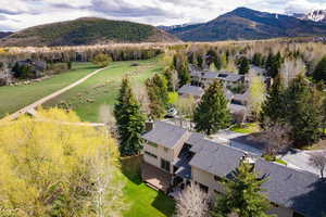 Bird's eye view of a mountain backdrop