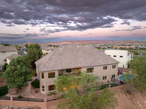 Aerial view of residential area