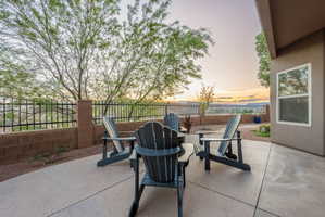 Fenced backyard featuring a patio