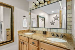 Full bathroom featuring double vanity